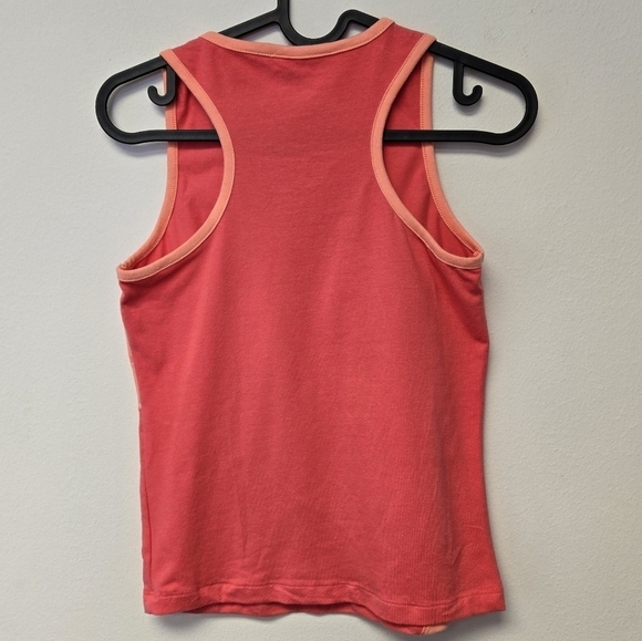 BCG Racer Back Athletic Colorblock Top Coral L (12 / 14) - Picture 2 of 4